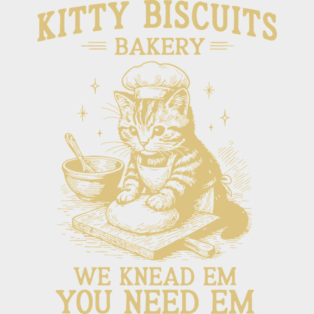 Kitty Biscuits Bakery - Baking DTF Transfers - Adult Unisex - S & M (10’’) / Light Color Design (See Imaging)