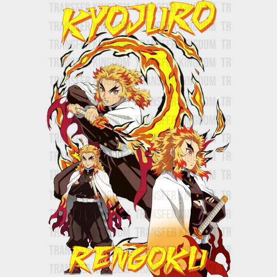 Kyojuro Rengoku Yellow Design - Demon Slayer Iron On Dtf Transfer