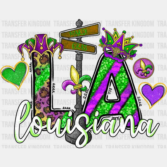 LA Louisiana Mardi Gras Design- Mardi Gras DTF heat transfer