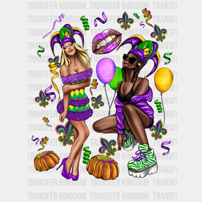 Ladies Mardi Gras Design- Mardi Gras DTF heat transfer