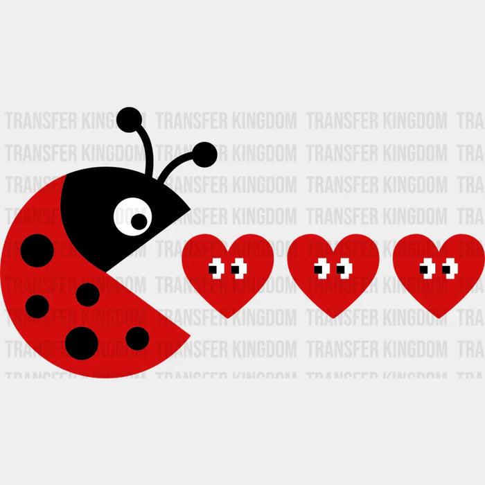Ladybug Pacman Design - Valentine's Day DTF Transfer