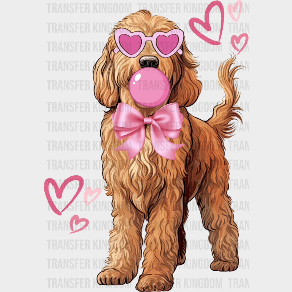 Lagotto Romagnolo Pink Hearts - Dogs DTF Transfer