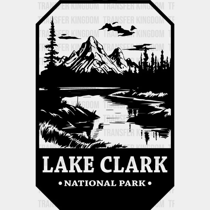 Lake Clark National Park Black And White Design - National Parks DTF Transfers