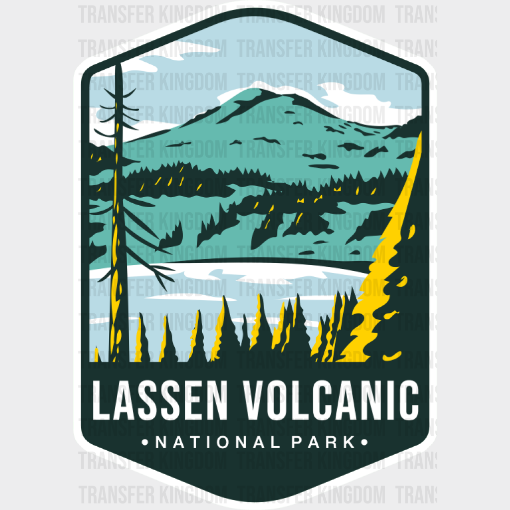 Lassen Volcanic National Park Colorful Design - National Parks DTF Transfer