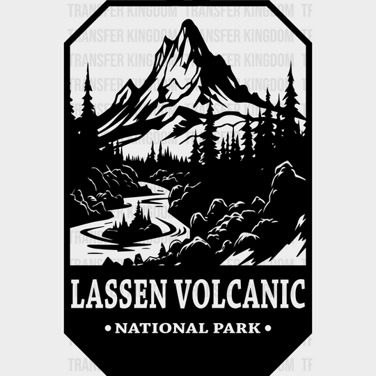 Lassen Volcanic National Park Design - Parks Dtf Transfers Unisex S & M (10’) / Dark Color See