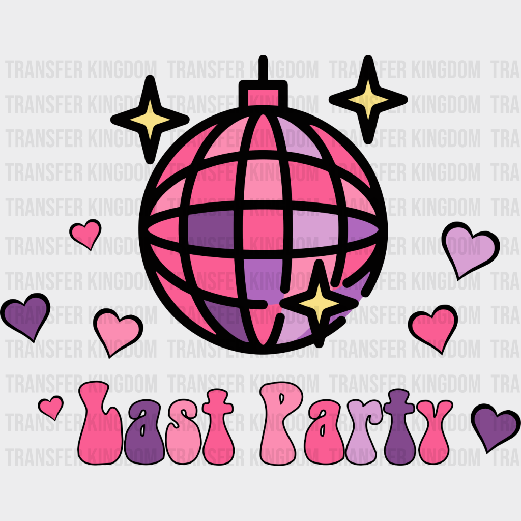 Last Party Disco Ball Design - Bachelorette Iron On Dtf Transfer