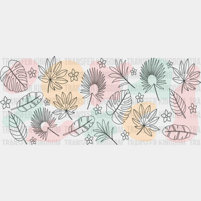 Leaves UV DTF Transfer Cup Wrap UV DTF Sticker