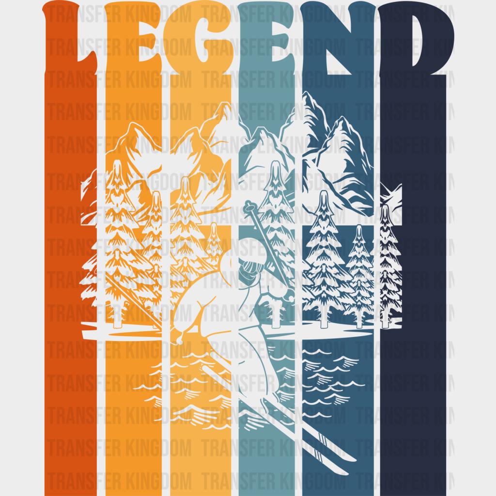 Legend - Skiing Dtf Heat Transfer