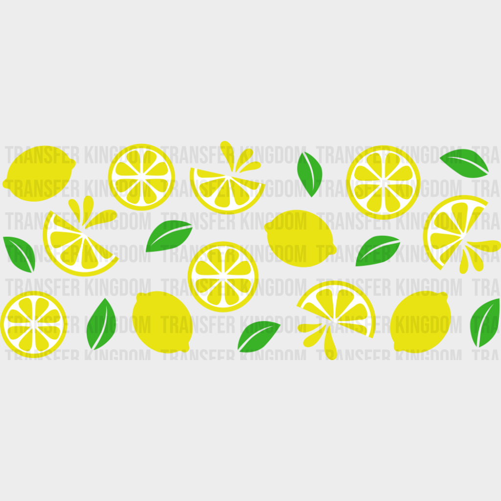 Lemon Wedges & Slices - General Cup Wrap UV Sticker Permanent UV DTF Decal UVDTF
