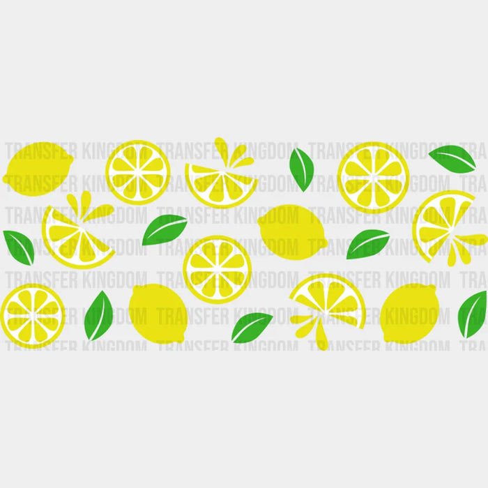 Lemon Wedges & Slices - General Cup Wrap UV Sticker Permanent UV DTF Decal