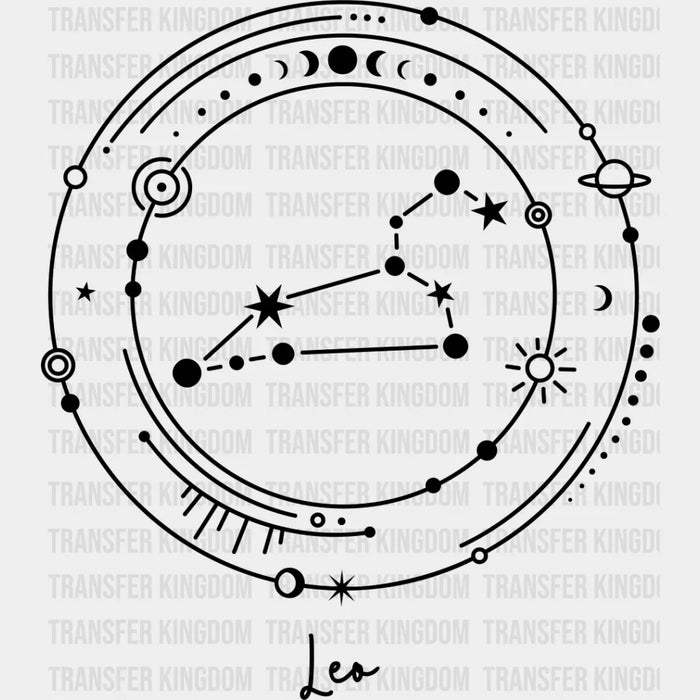 Leo Constellation Design - Zodiac DTF Transfer
