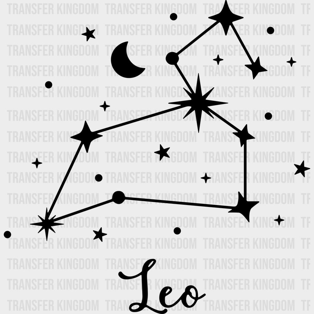 Leo Constellations - Zodiacs & Horoscopes DTF Transfers - Adult Unisex - S & M (10’’) / Dark Color Design (See Imaging)