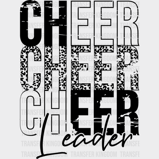 Leopard Cheer Leader Design - Cheerleader Dtf Heat Transfer Unisex S & M (10’’) / Dark Color