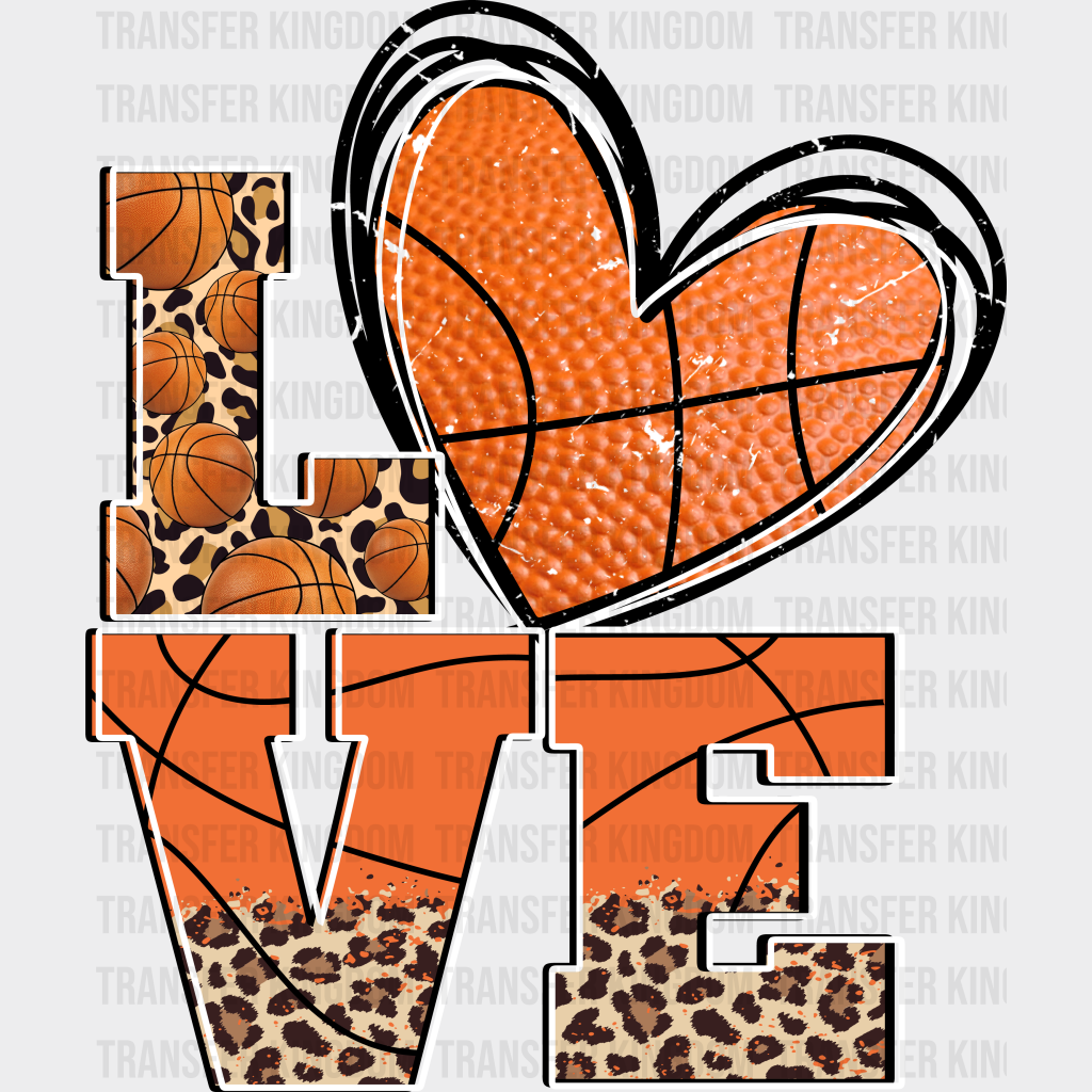 Leopard Love Design - Basketball Dtf Heat Transfer