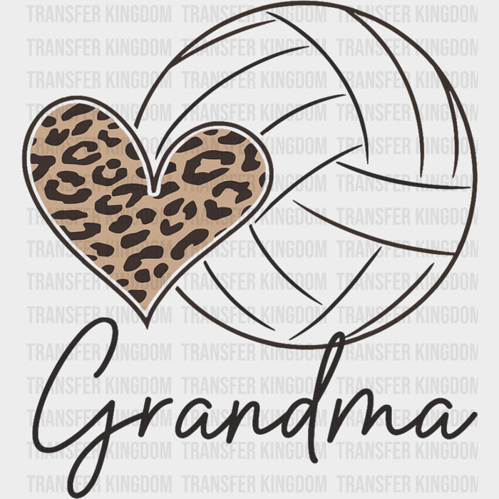 Leopard Print Heart, Grandma - Volleyball DTF Transfers