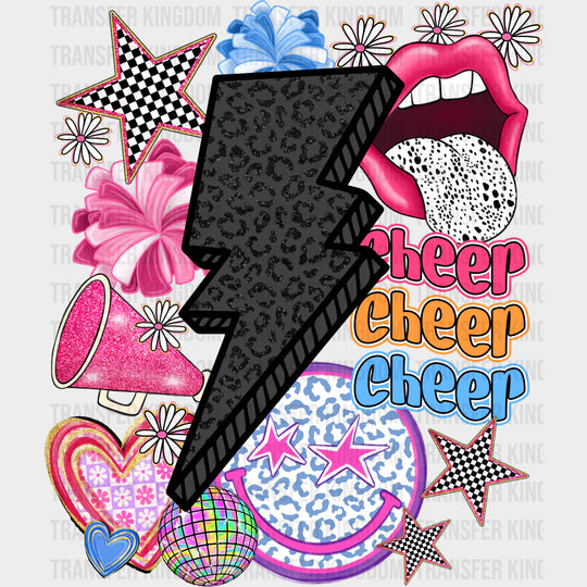 Leopard Print Lightning Bolt - Cheerleading DTF Transfers