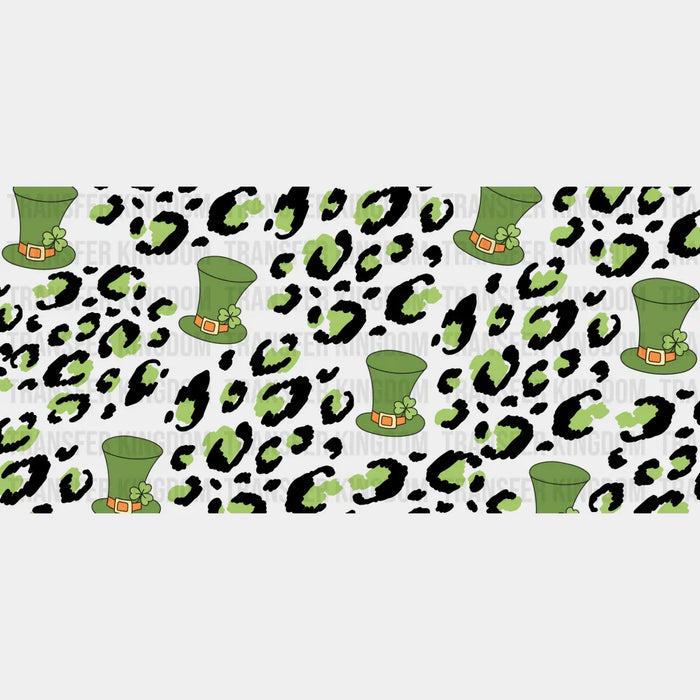 Leprechaun Hat Leopard Print - St Patrick Cup Wrap UV Sticker Permanent UV DTF Decal