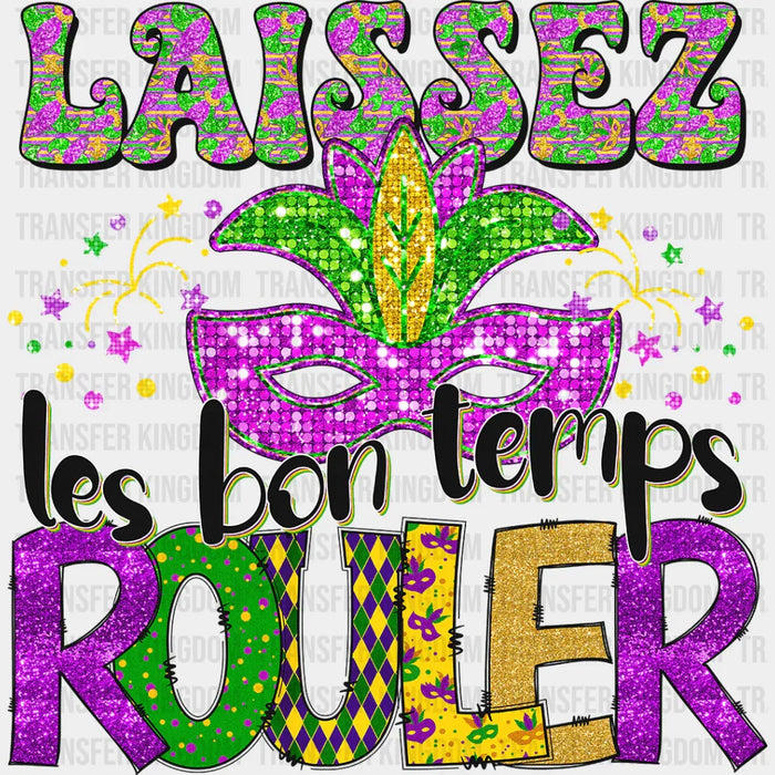 Les Bon Temps Mardi Gras Design- Mardi Gras DTF heat transfer