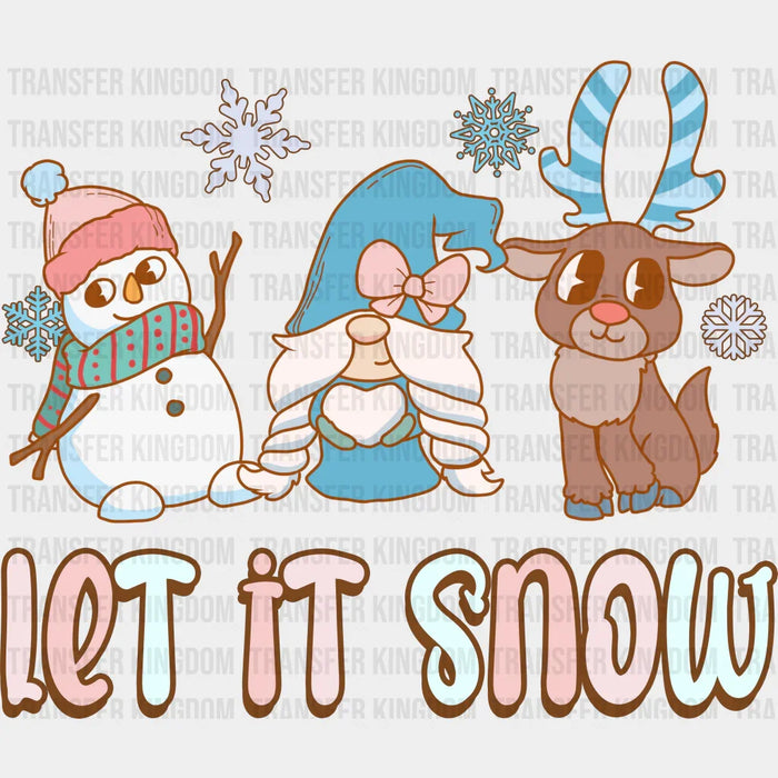 Let It Snow Reindeer Design - Winter Iron On DTF Transfer