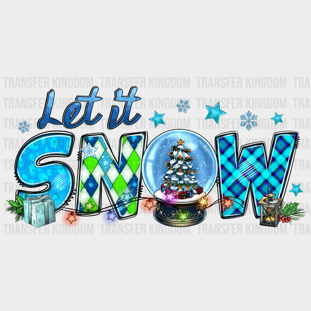 Let It Snow Xmas Globe Christmas Design - Dtf Heat Transfer