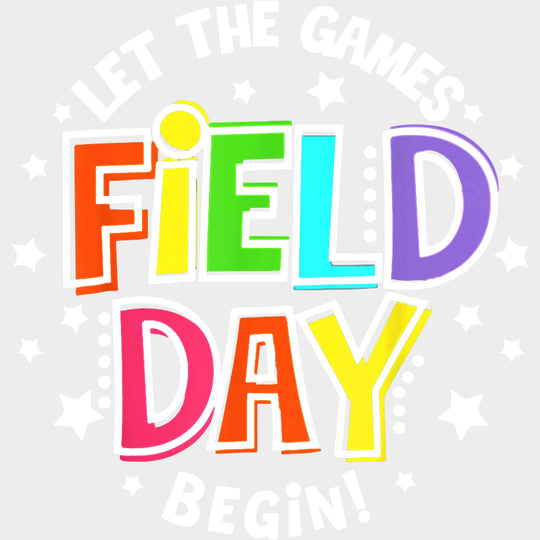 Let The Games Begin Stars B&W - Field Trip DTF Transfers Adult Unisex - S & M (10’’) / Light Color Design (See Imaging)