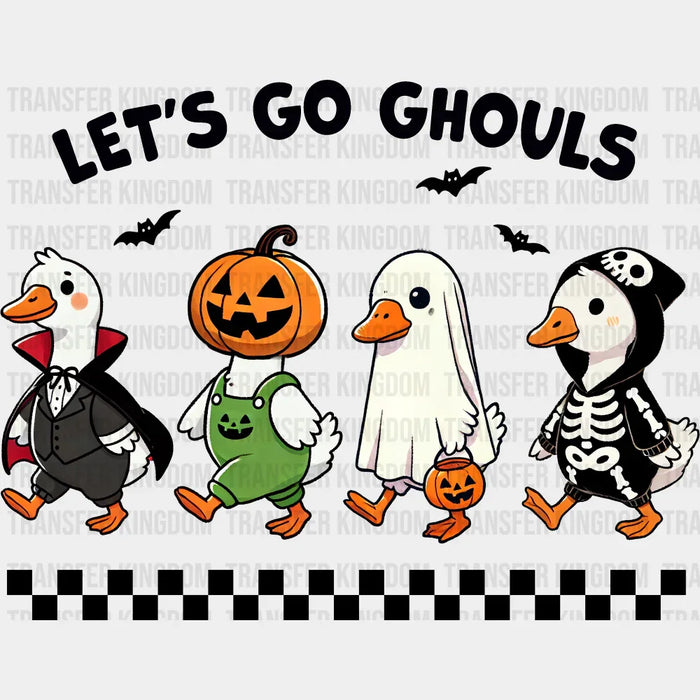 Let's Go Ghouls Checkered Design - Halloween DTF Transfer