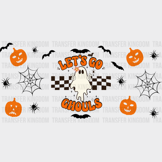 Let’s Go Ghouls Pumpkin Design - Halloween Cup Wrap Uv Sticker Permanent Dtf Decal