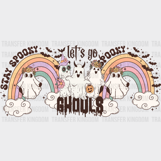 Let’s Go Ghouls Rainbow - Halloween Cup Wrap Uv Sticker Permanent Dtf Decal