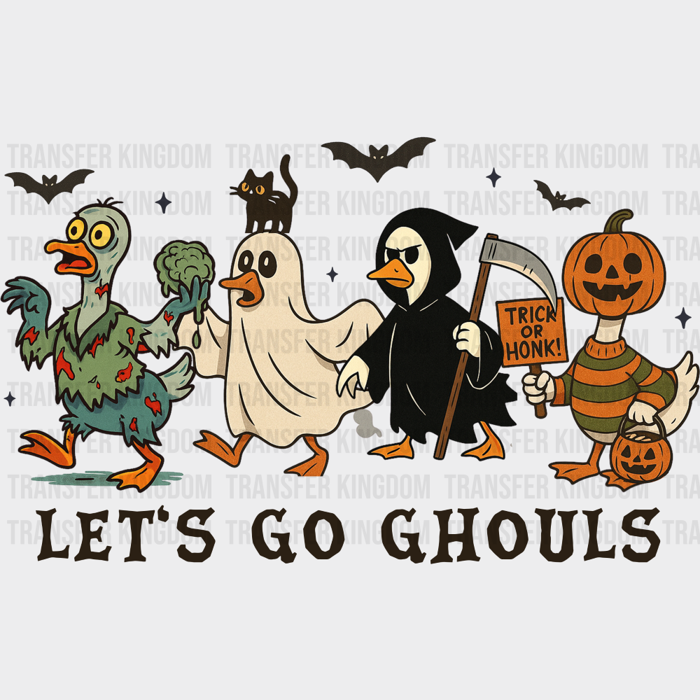 Let’s Go Ghouls Zombie Ghost Reaper Halloween DTF Transfer