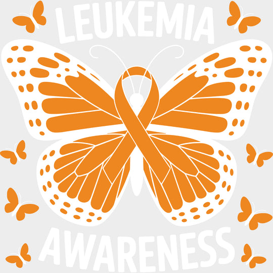 Leukemia Awareness Butterfly - Leukemia DTF Transfers - Adult Unisex - S & M (10’’) / Light Color Design (See Imaging)