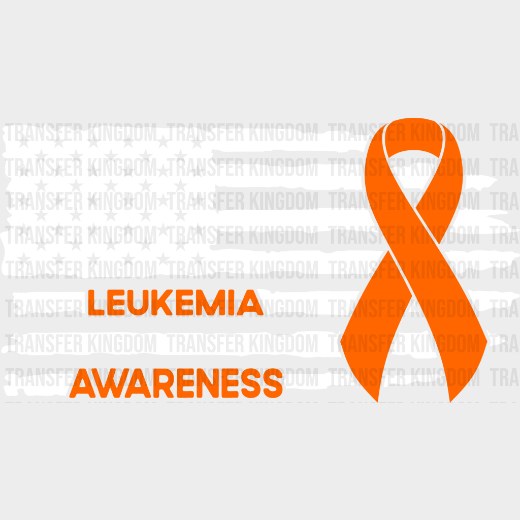 Leukemia Awareness Usa Flag - Dtf Heat Transfer Unisex S & M (10’’) / Light Color Design See Imaging