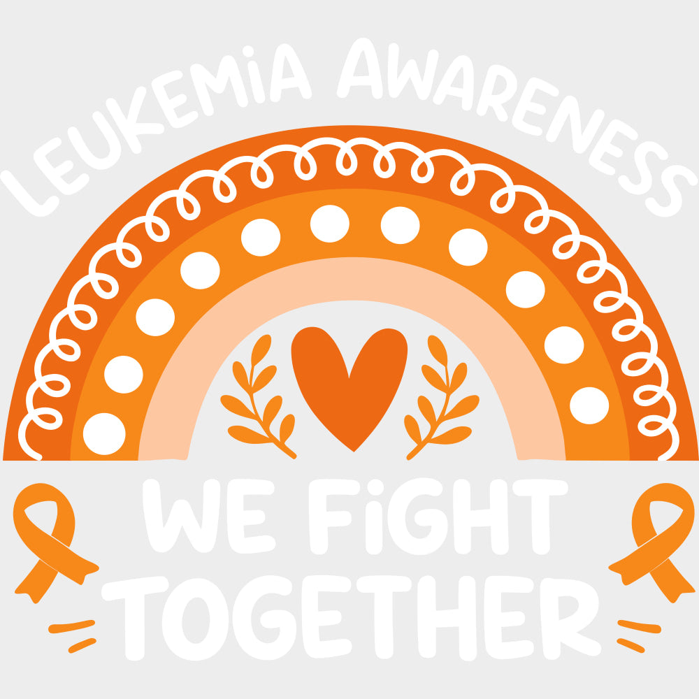 Leukemia Awareness We Fight Together - Leukemia DTF Transfers - Adult Unisex - S & M (10’’) / Light Color Design (See