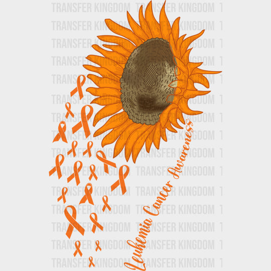 Leukemia Cancer Awareness Sunflower & Ribbons - Leukemia DTF Transfers