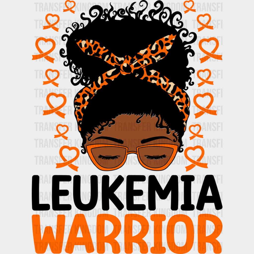 Leukemia Warrior Orange Design - Dtf Heat Transfer Unisex S & M (10’’) / Dark Color See Imaging