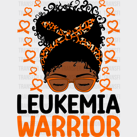 Leukemia Warrior Orange Design - Dtf Heat Transfer Unisex S & M (10’’) / Dark Color See Imaging