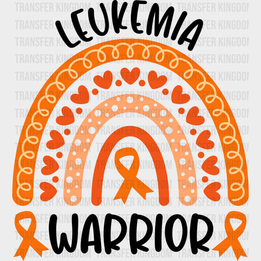 Leukemia Warrior Rainbow - Leukemia DTF Transfers - Adult Unisex - S & M (10’’) / Dark Color Design (See Imaging)