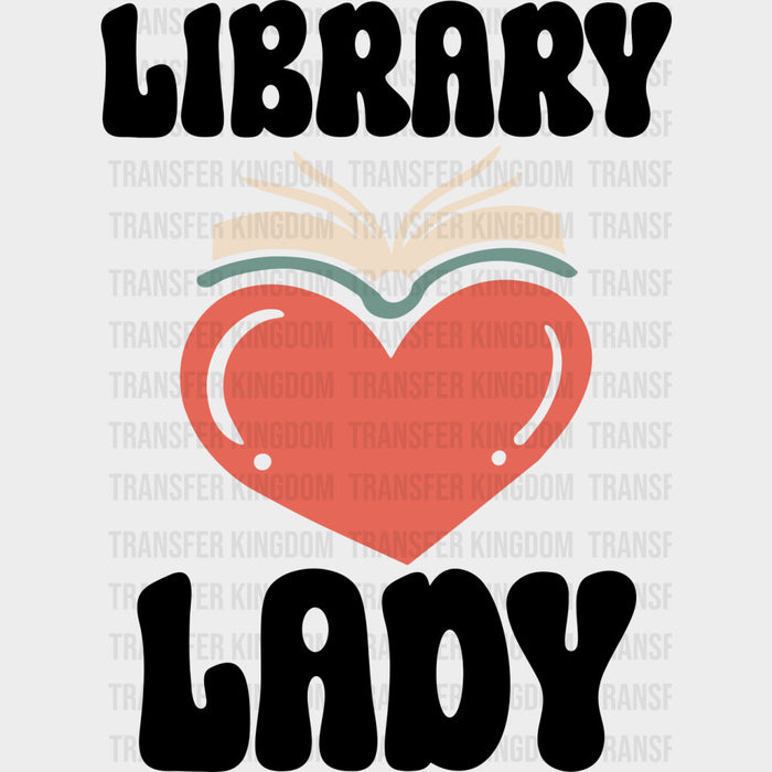 Library Lady, Pink Heart - Librarian DTF Transfers