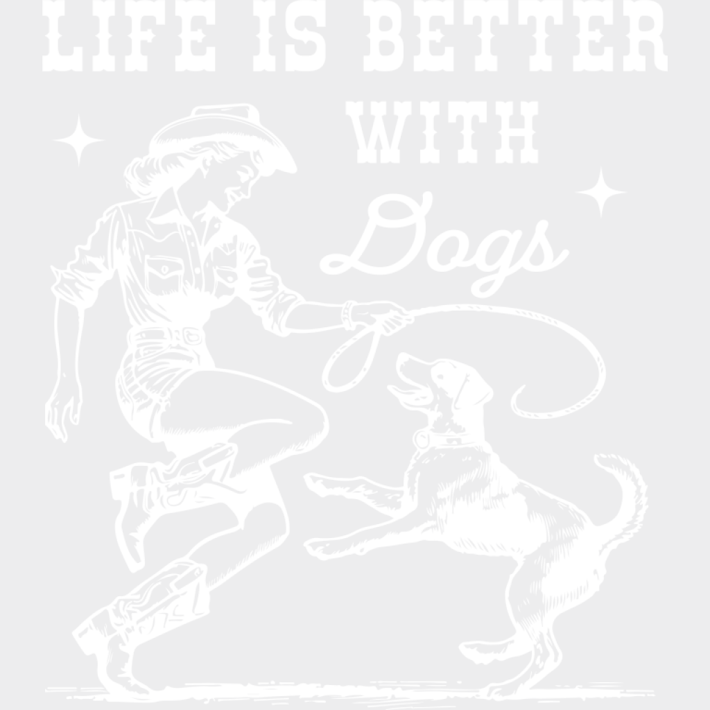 Life Is Better With Dogs - Dogs DTF Transfer Adult Unisex - S & M (10’’) / Light Color Design (See Imaging)