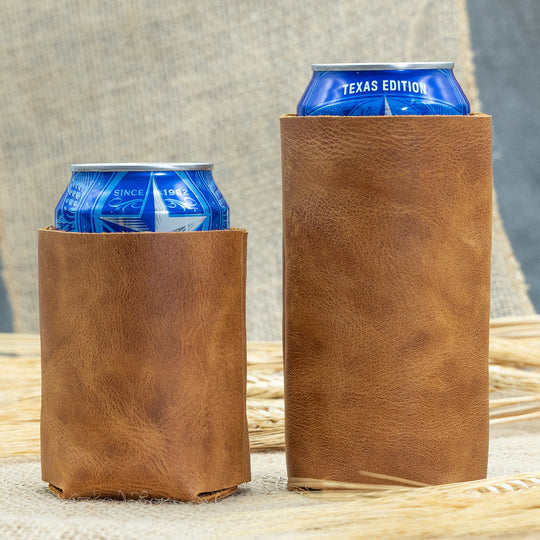 Faux Leather Can Holder – Stylish Drink Sleeve for 12oz and 16oz Cans