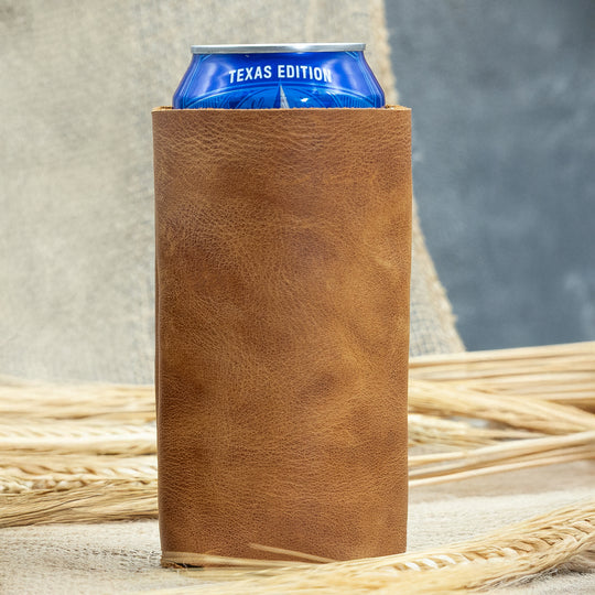 Faux Leather Can Holder – Stylish Drink Sleeve for 12oz and 16oz Cans