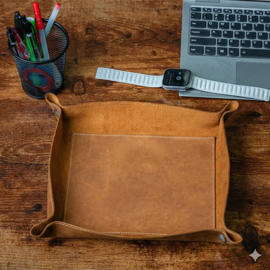 Custom Engraved Leather Tray