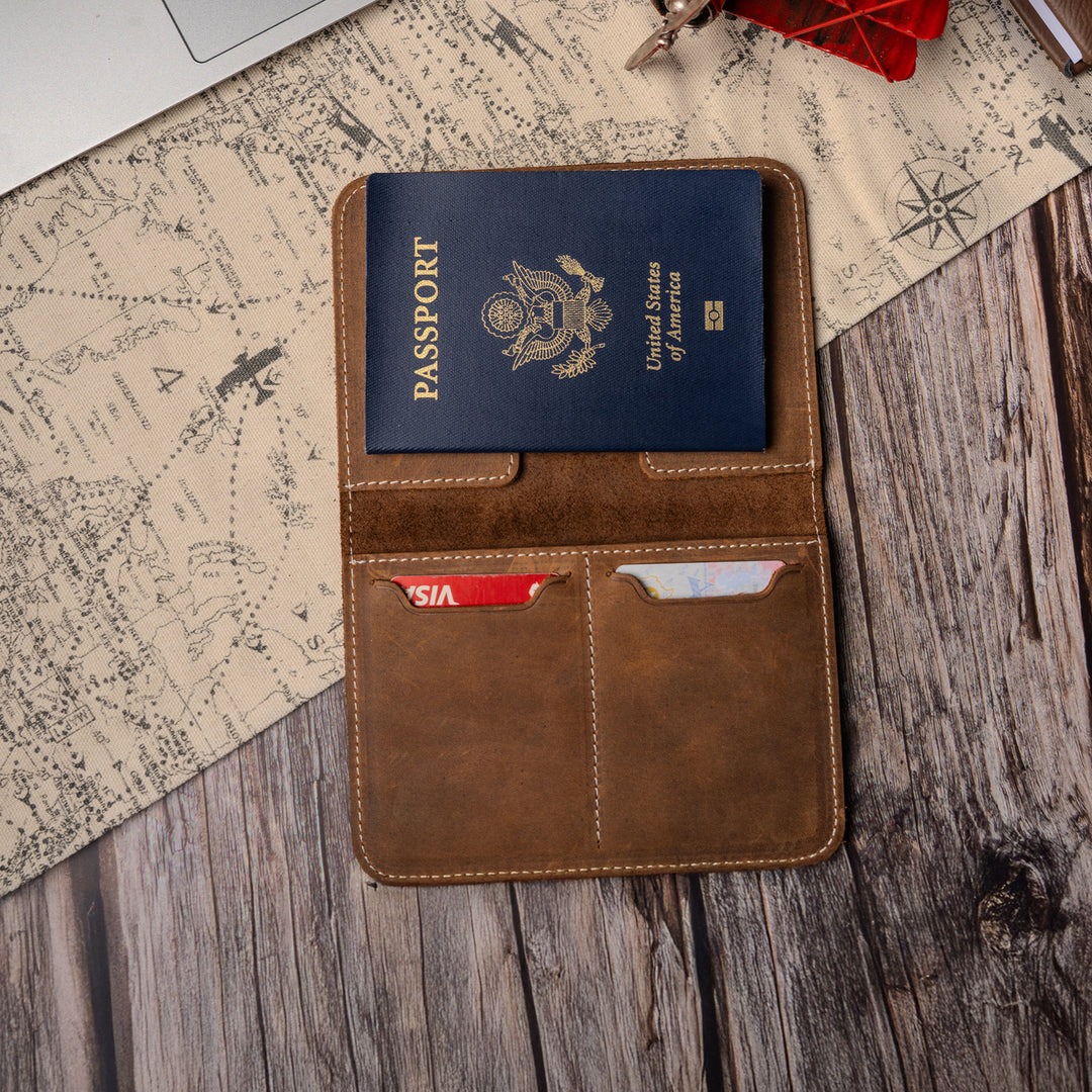 Faux Leather Passport Holder – Travel Wallet & Document Organizer
