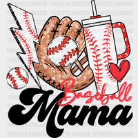 Baseball Mom Heart Design - Baseball DTF Heat Transfer