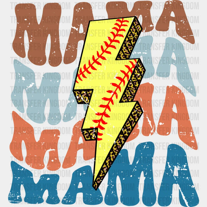 Lightning Mama Softball Design - Softball DTF Heat Transfer