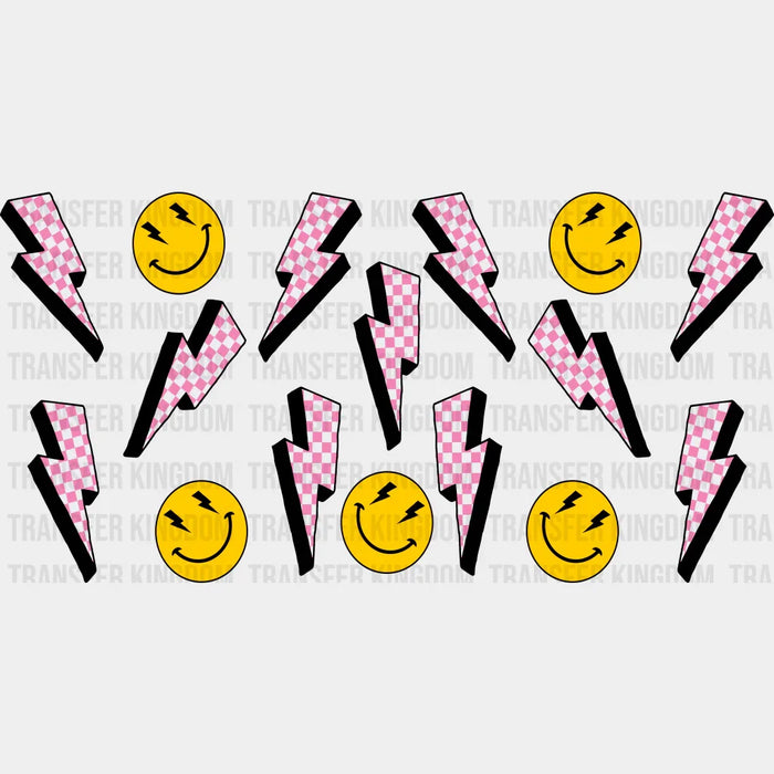 Lightning Smiley UV DTF Transfer Cup Wrap UV DTF Sticker