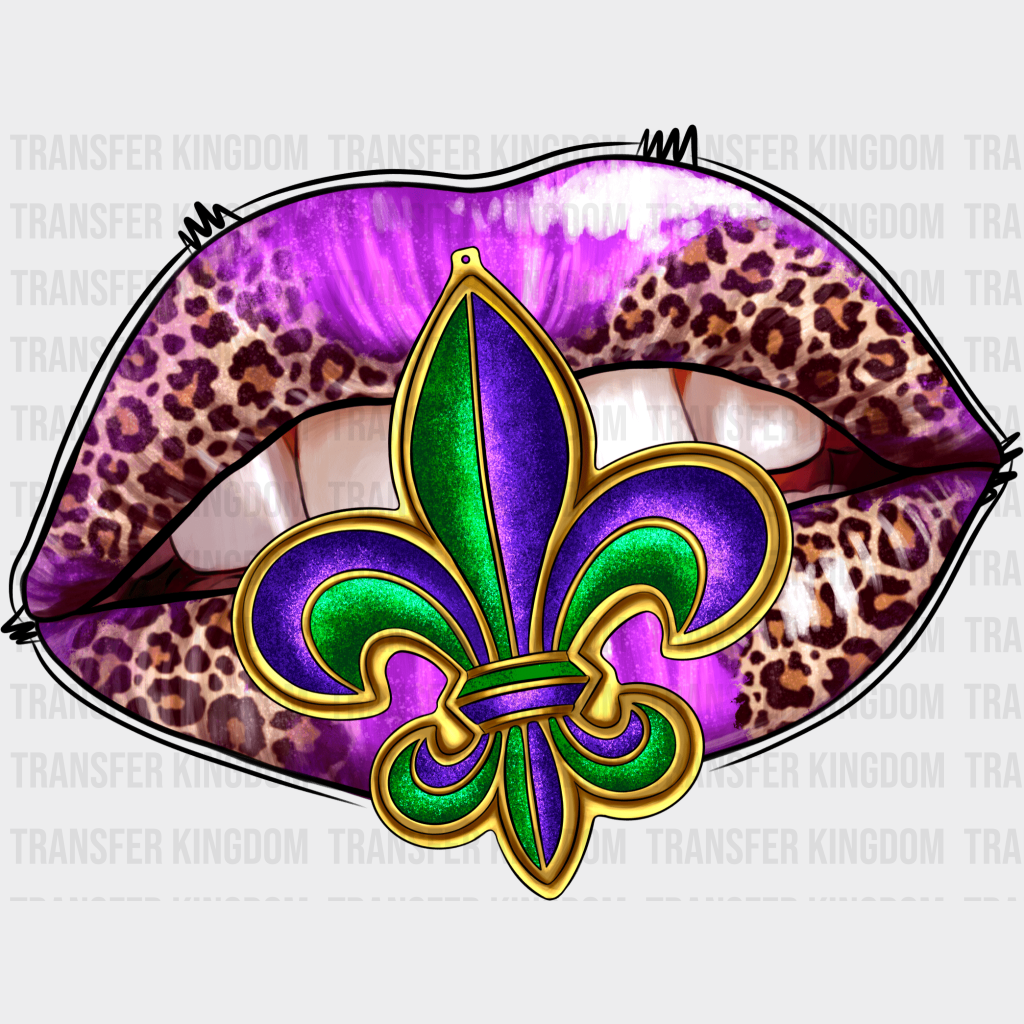 Lips Mardi Gras Design- Dtf Heat Transfer