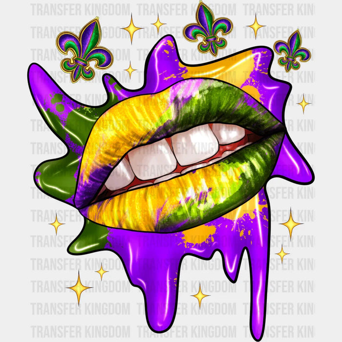 Lips Mardi Gras Design- Mardi Gras DTF heat transfer