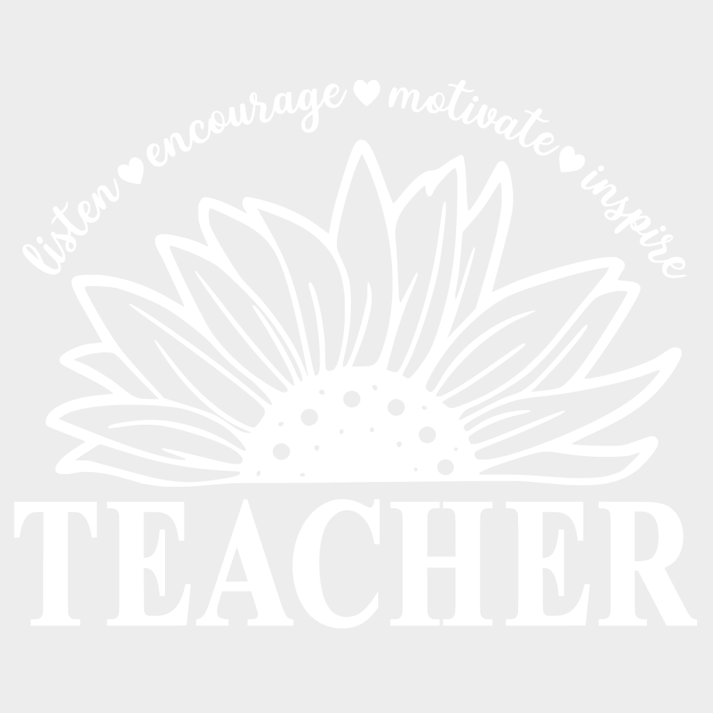 Listen Encourage Motivate Inspire Flower Design - Dtf Heat Transfer Unisex S & M ( 10 ) / Light