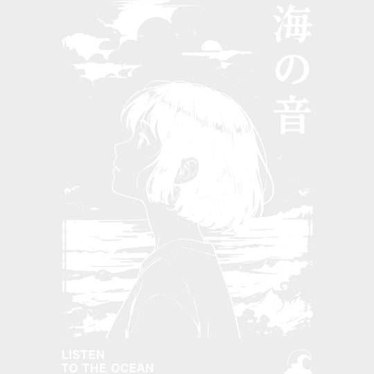 Listen To The Ocean - Anime DTF Transfers - Adult Unisex - S & M (10’’) / Light Color Design (See Imaging)