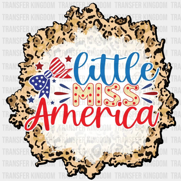 Little Miss America Leopard Print - DTF Heat Transfer